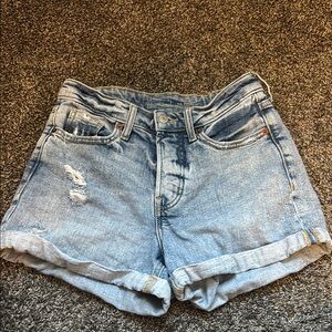 Old Navy Blue Jean Shorts Distressed High-Waisted